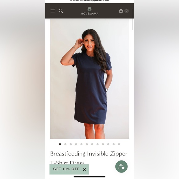 MoveMama Invisible Zipper Navy T-shirt Dress Size XL - Picture 2 of 2